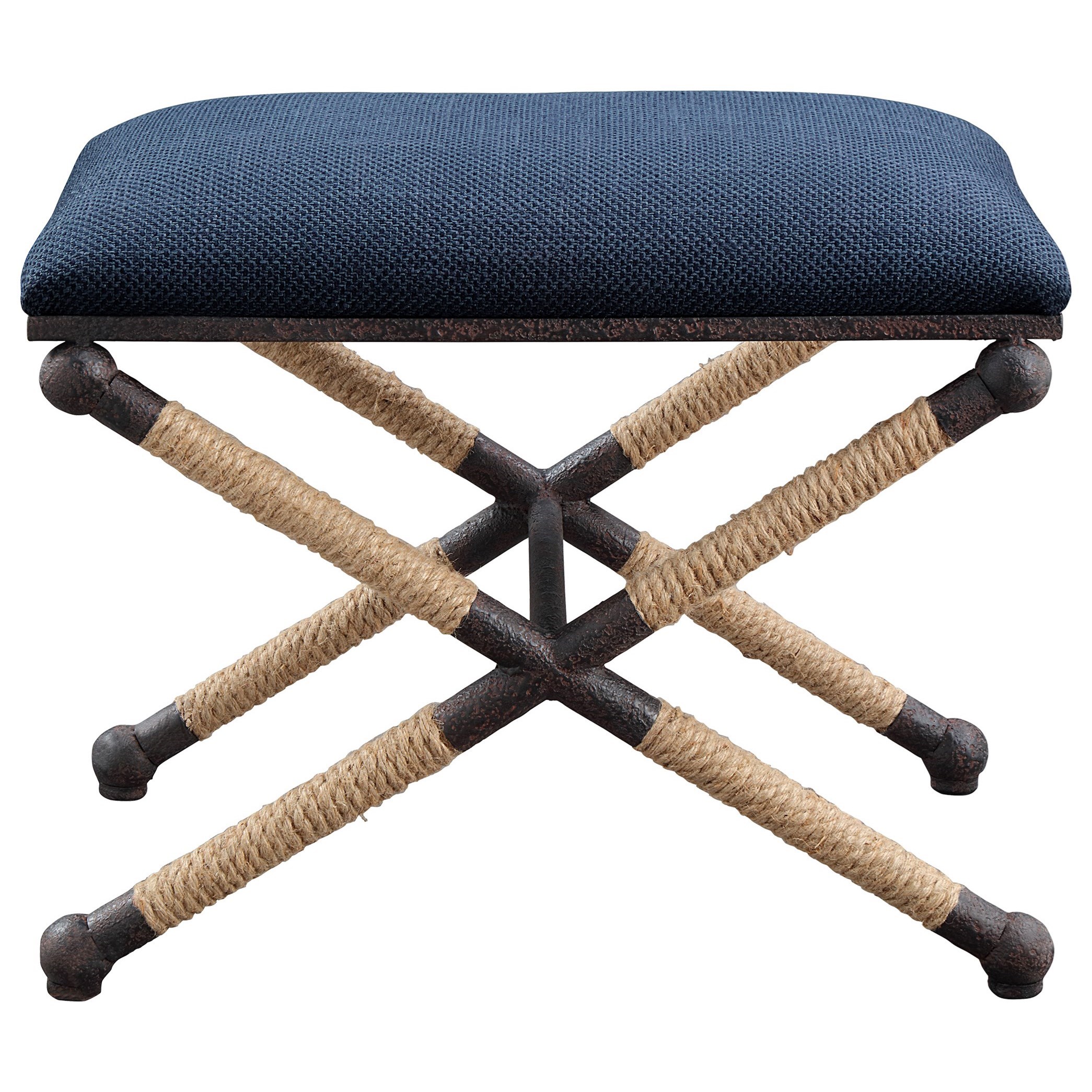 Firth Small Navy Fabric Bench