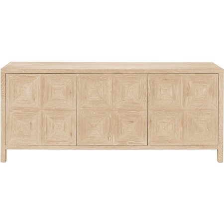 Contemporary 3-Door Credenza with Adjustable Shelves