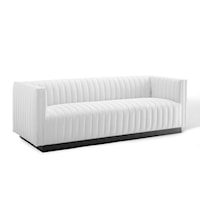 Tufted Upholstered Fabric Sofa