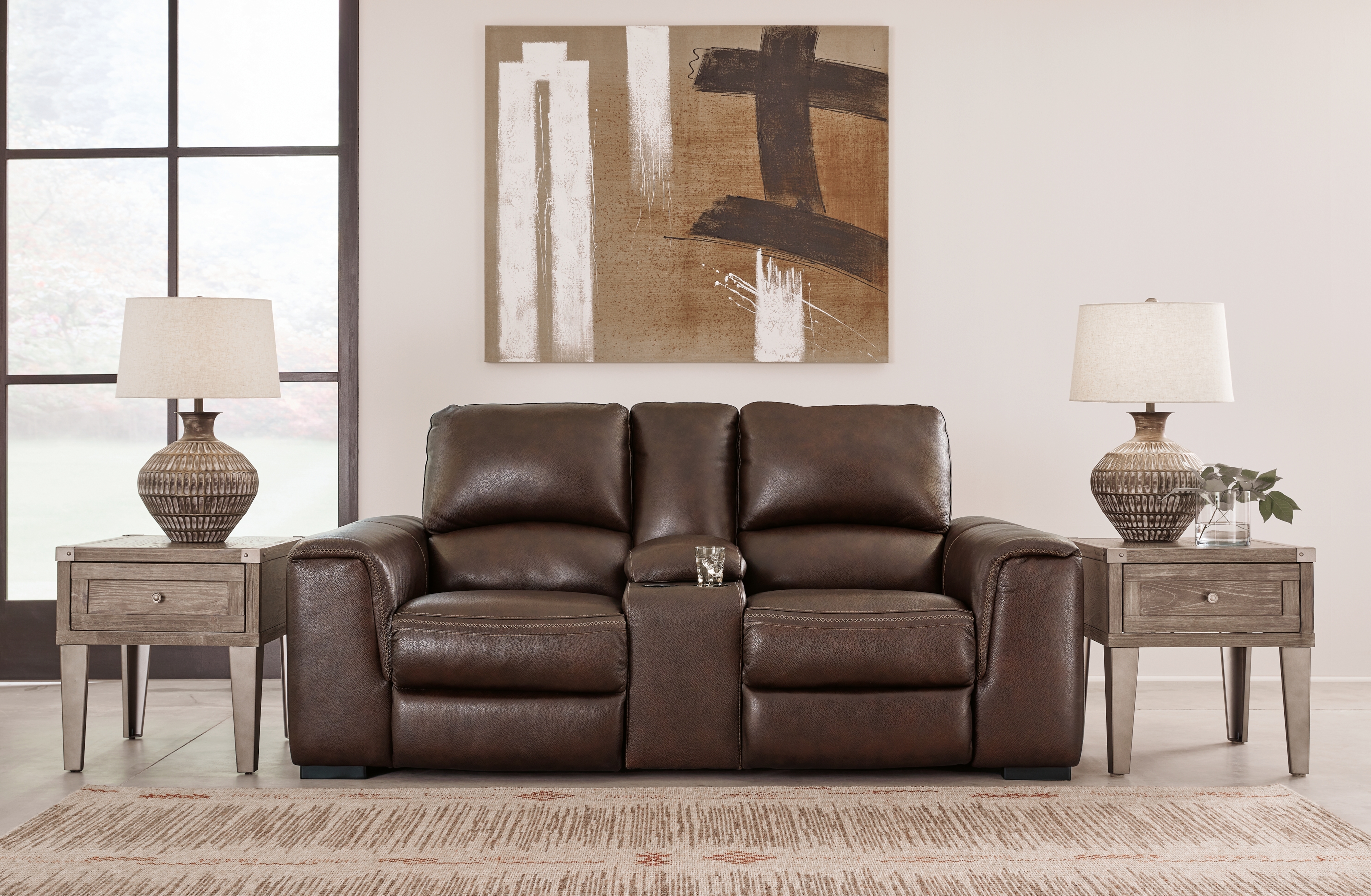 Signature Design by Ashley Alessandro Pwr Rec Loveseat/Con/Adj Hdrst