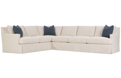 Contemporary 2-Piece Sectional Sofa with Slipcover