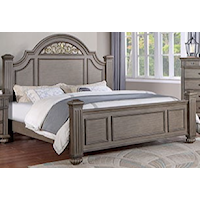 Traditional California King Arched Panel Bed