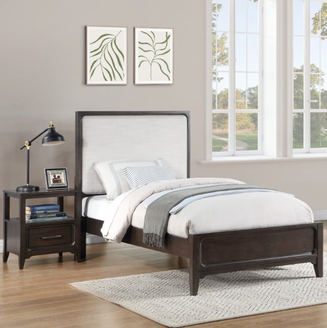 Upholstered Panel Twin Bed