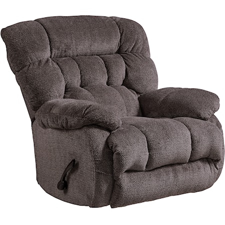 Casual Swivel Glider Recliner with Pillow Arms