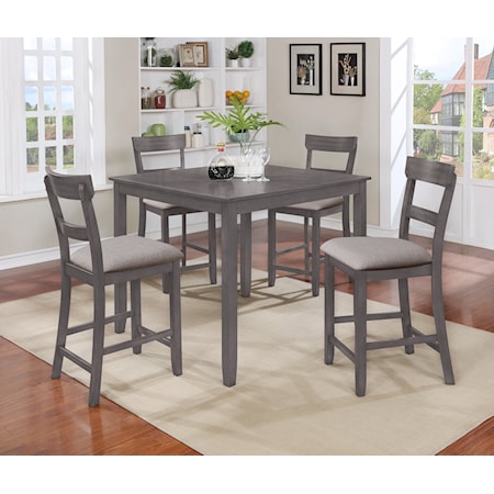Henderson Rustic 5-Piece Counter Height Dining Set