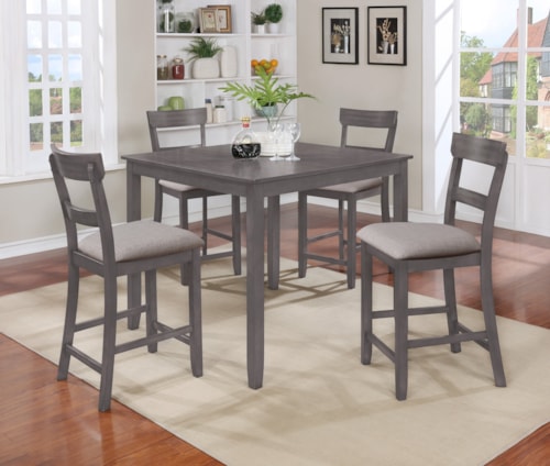 Henderson Rustic 5-Piece Counter Height Dining Set