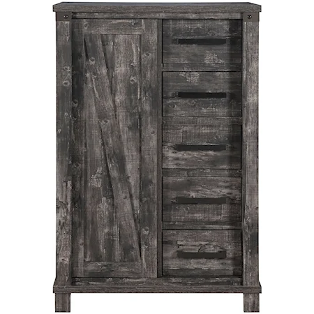 CHEST WITH SLIDING BARN DOOR