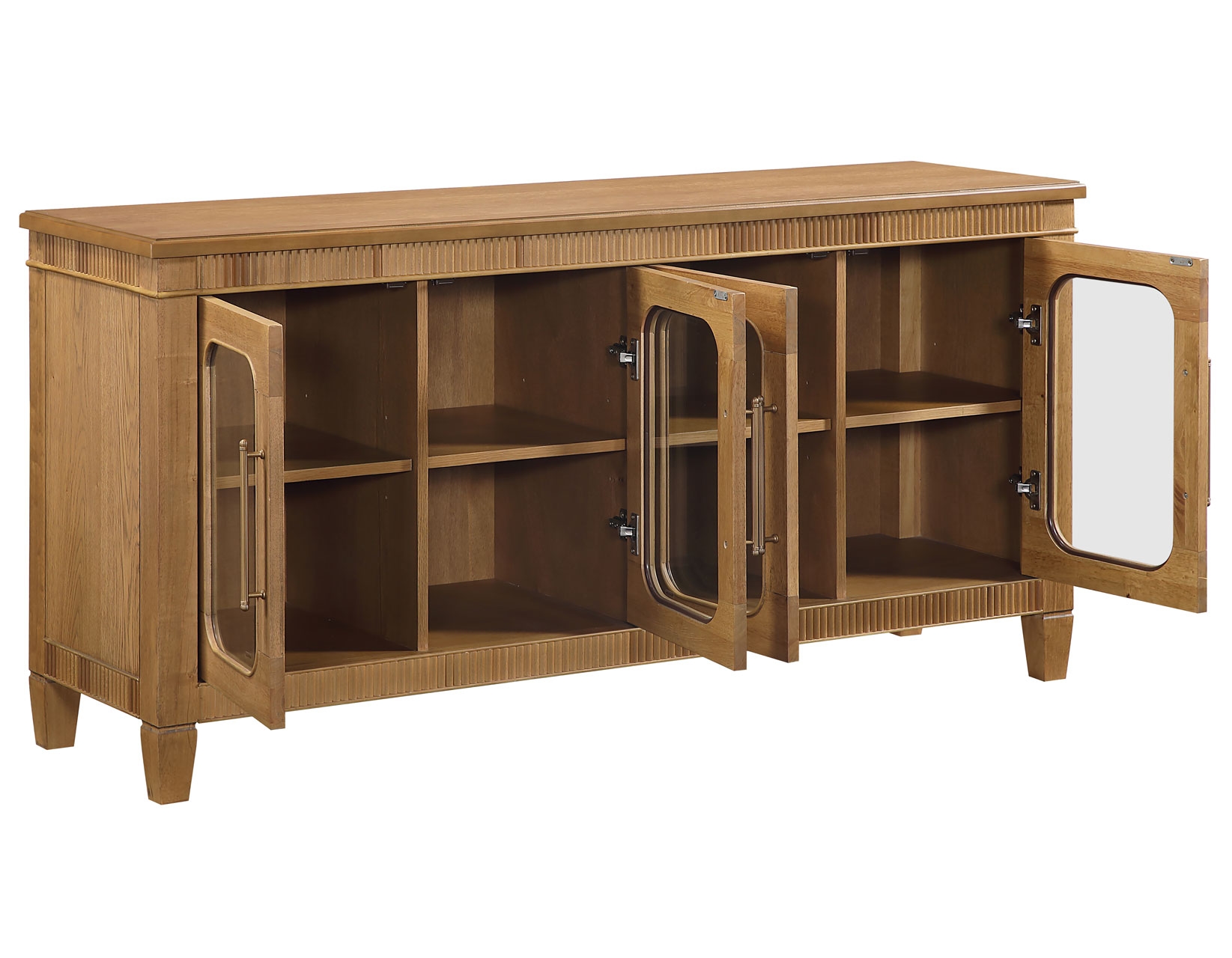 Rounded Glass Door Server w/Adj. Shelves