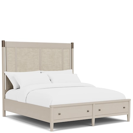 King Panel Bed with Footboard Storage