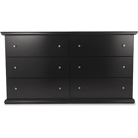 Casual 6-Drawer Dresser with Metal Knobs