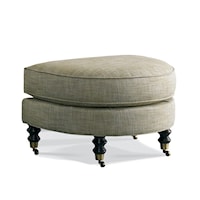 Traditional Ottoman with Brass Casters
