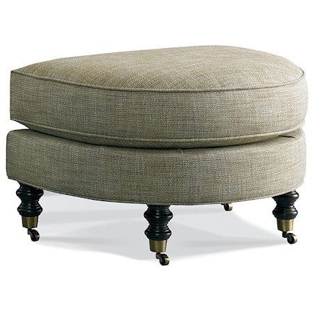Traditional Ottoman with Brass Casters