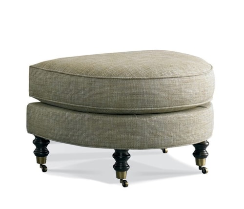Traditional Ottoman with Brass Casters