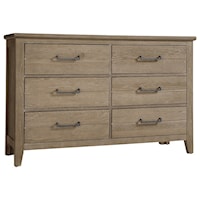 Transitional 6-Drawer Dresser with Soft-Close Drawers