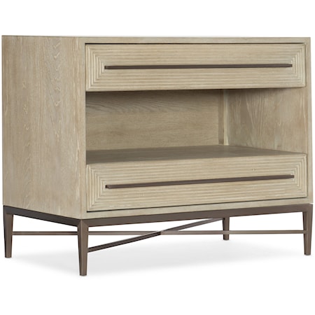 Contemporary 2-Drawer Nightstand with USB Port