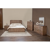 Modern Rustic 5-Piece King Bedroom Set with Rounded Corners