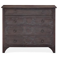 Transitional 4-Drawer Accent Chest with Decorative Drawer Fronts