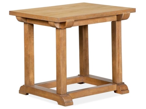 Transitional End Table with Large Rectangular Table Top