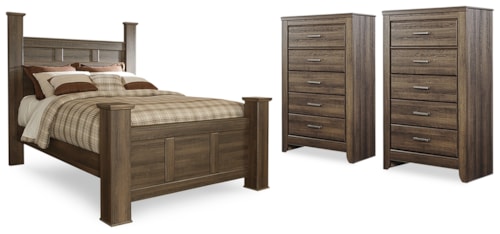 Queen Poster Bed And 2 Chests