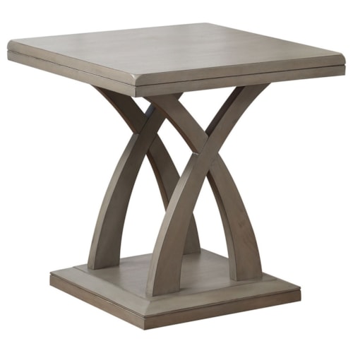 Contemporary End Table with X Base
