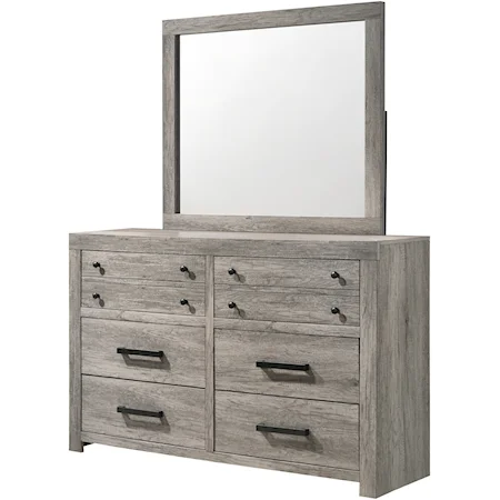 Dresser and Mirror Set