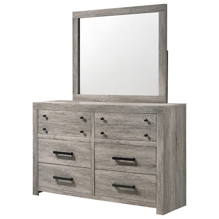 Dresser and Mirror Set