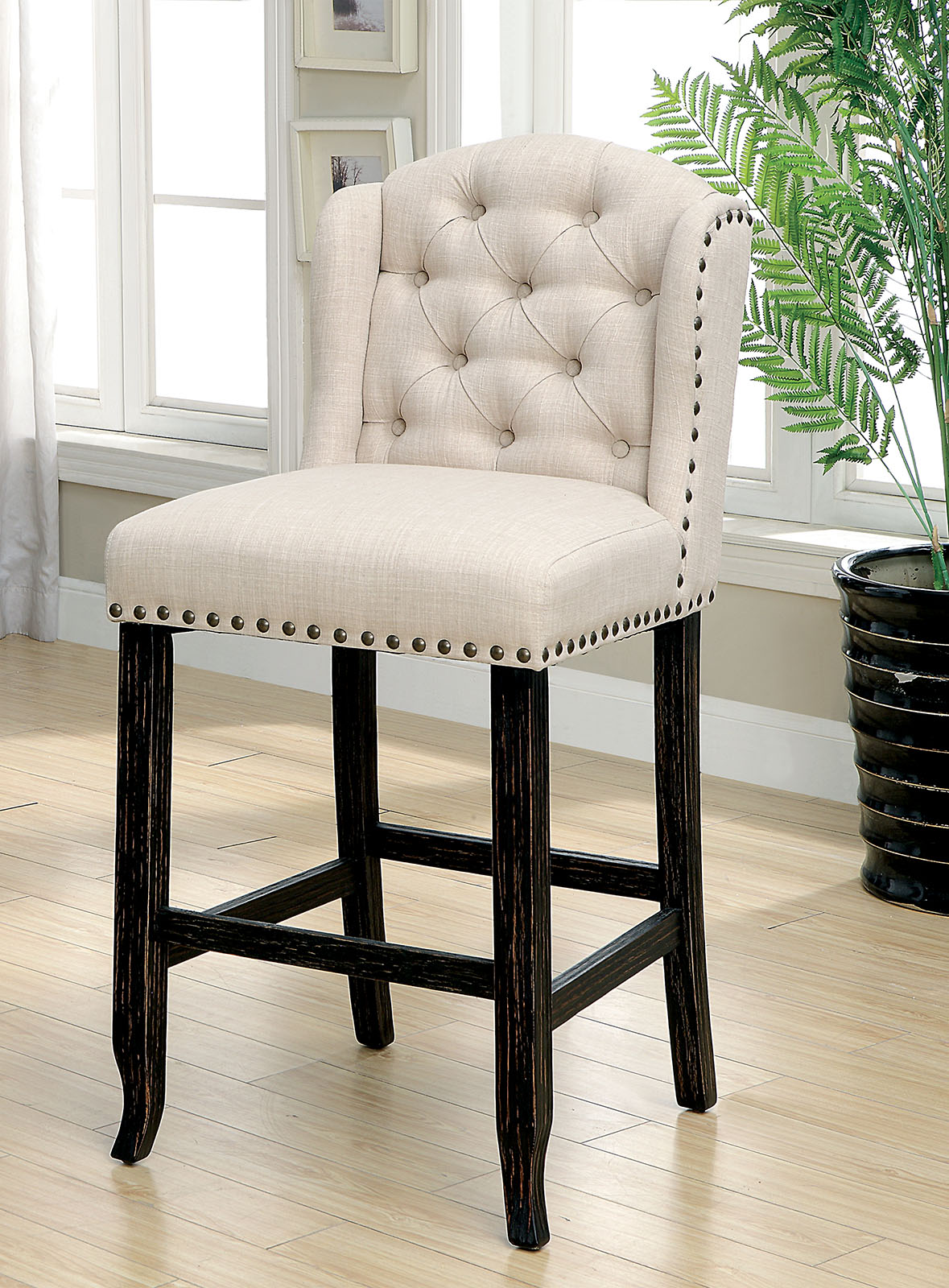 wingback counter height chair