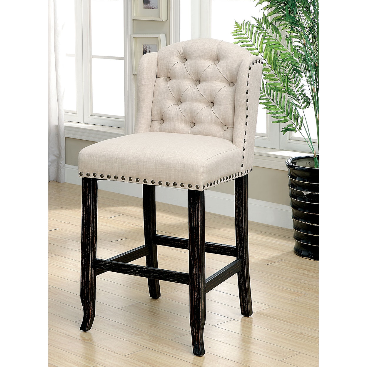 Furniture of America - FOA Sania III Wing Back Bar Height Chair