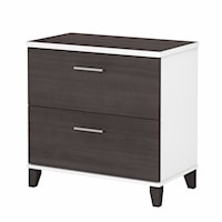 Somerset 2 Drawer Lateral File Cabinet in White and Storm Gray