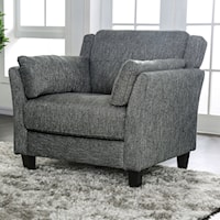 Contemporary Upholstered Chair with Flare Tapered Arms