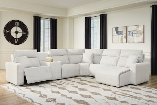 6-piece Power Reclining Sectional With Chaise And Console
