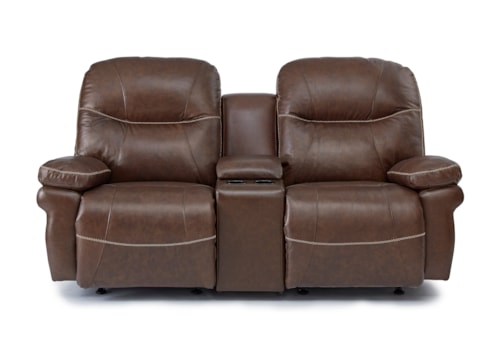 Casual Leather Reclining Loveseat