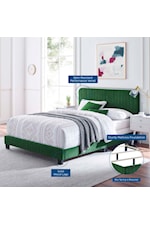 Modway Celine Channel Tufted Performance Velvet Queen Platform Bed