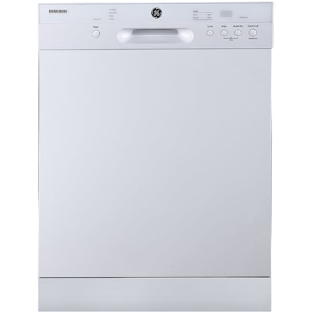 24" Built-In Front Control Dishwasher with Stainless Steel Tall Tub White - GBF410SGPWW