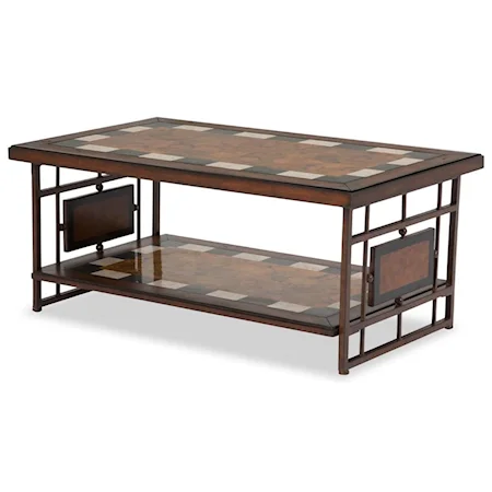 Global Rectangular Cocktail Table with Open Bottom Shelf