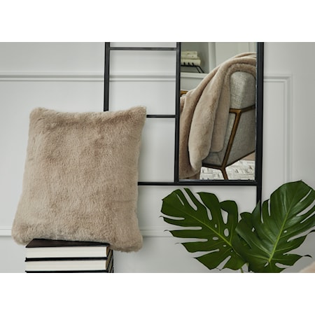 Gariland Taupe Faux Fur Pillow