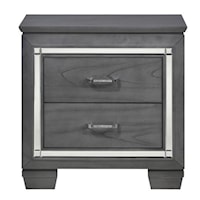 Glam Two Drawer Night Stand with Under-Light