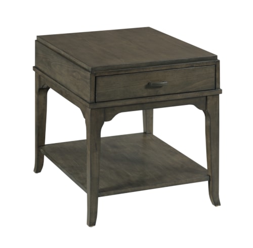 Transitional Rectangular 1-Drawer End Table