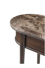Theodore Alexander Spencer Green Park Transitional Ovate Marble-Top Console Table with Brass-Capped Legs