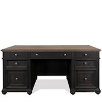 Traditional Two-Tone Executive Desk