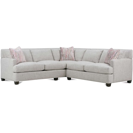 Contemporary 2-Piece Sectional Sofa with Loose Pillow Back