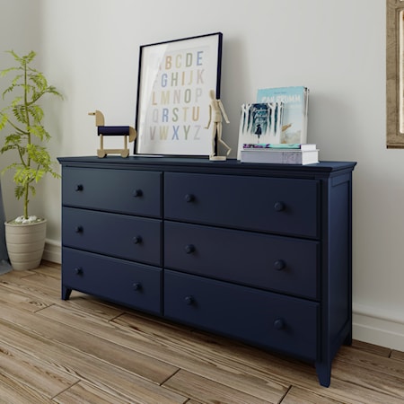 Youth 6 Drawer Dresser in Blue