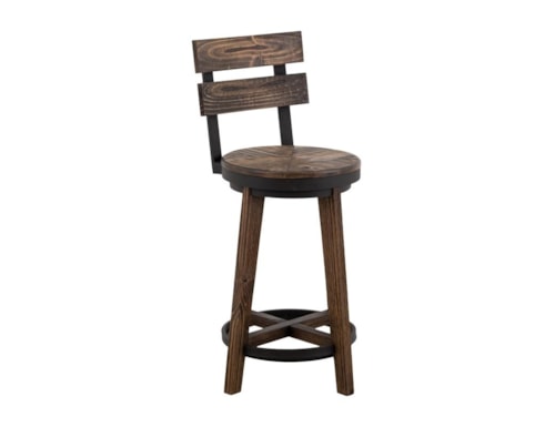 Farmhouse 24" Counter-Height Stool with Metal Footrest