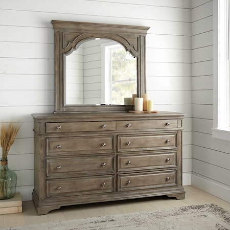 Dresser and Mirror Set