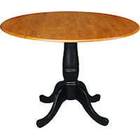 Transitional Round Dropleaf Pedestal Table