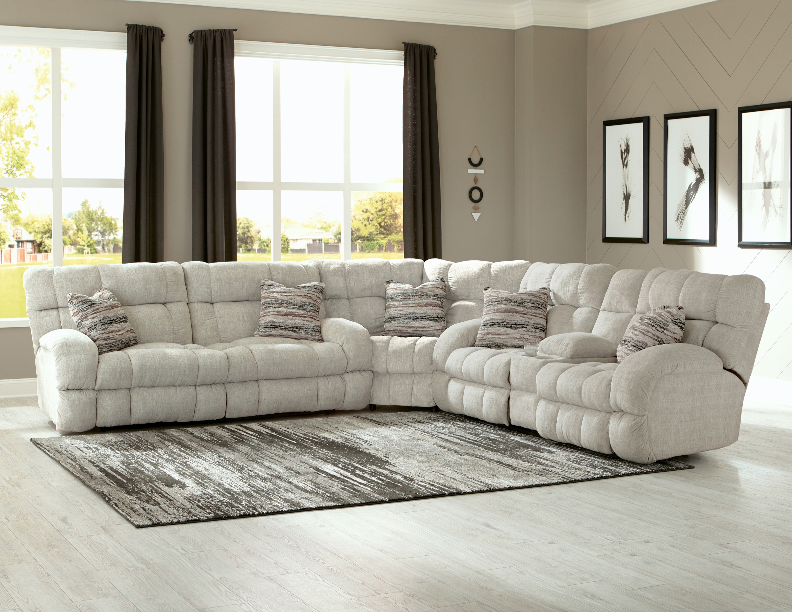 3-Piece Manual Reclining Sectional Sofa