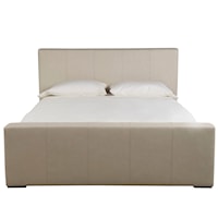 Contemporary Upholstered King Panel Bed with Reversible Rails