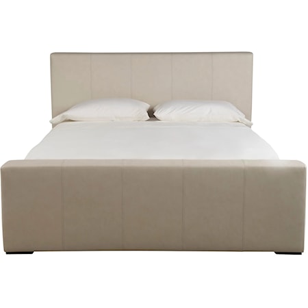 Contemporary Upholstered King Panel Bed with Reversible Rails