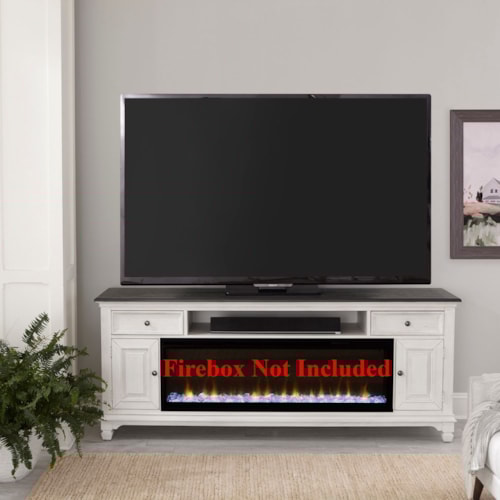 Transitional 80" Fireplace TV Console