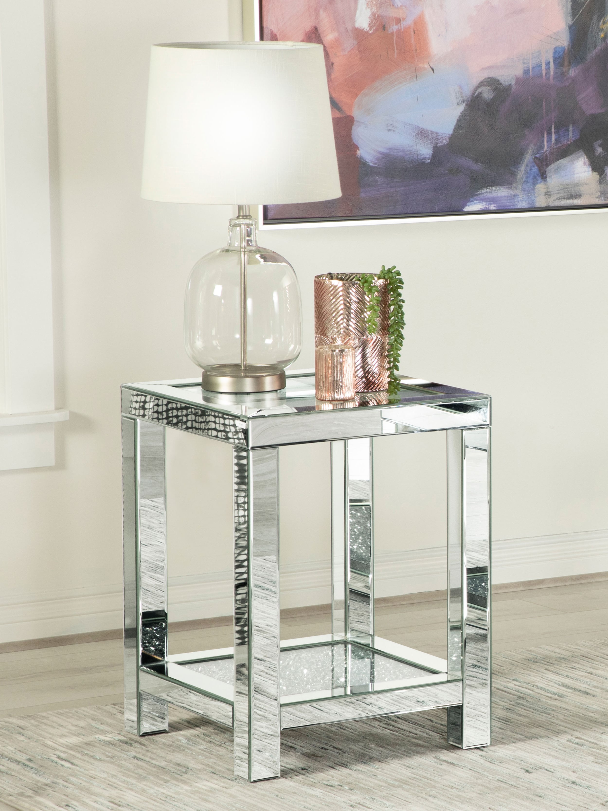 Coaster Valentina Valentina 1-shelf Glass Top Side End Table